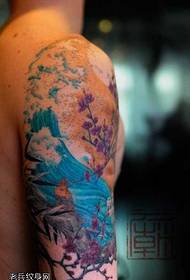 arm peach flower tattoo pattern