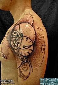 arm personality clock tattoo pattern