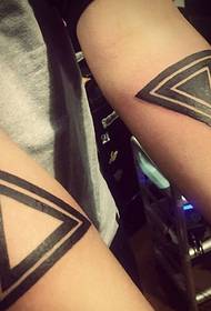 arm geometric triangle tattoo pattern simple and durable