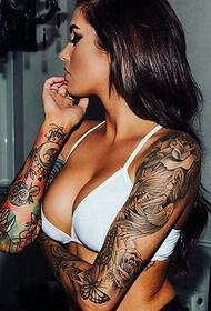 calda bellezza doppia braccia stampa tatuaggio seducente affascinante
