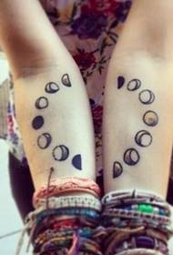 girls arm personality black and white beads fashion creative tattoo
