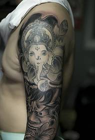 like the god and the prajna arm Black and white tattoo picture