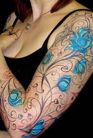 e përshtatshme për vajzat tatuazh i madh i tatuazheve të luleve të krahut të madh është shumë seksi