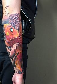 braç Patró de tatuatges de calamar de color interior