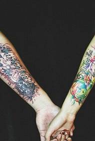 arm compass English couple tattoo picture