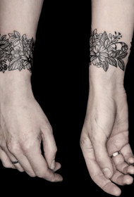 arm black and white garland couple tattoo picture aroma overflow