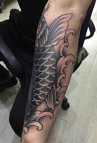 Bag arm black and white squid tattoo picture personality style